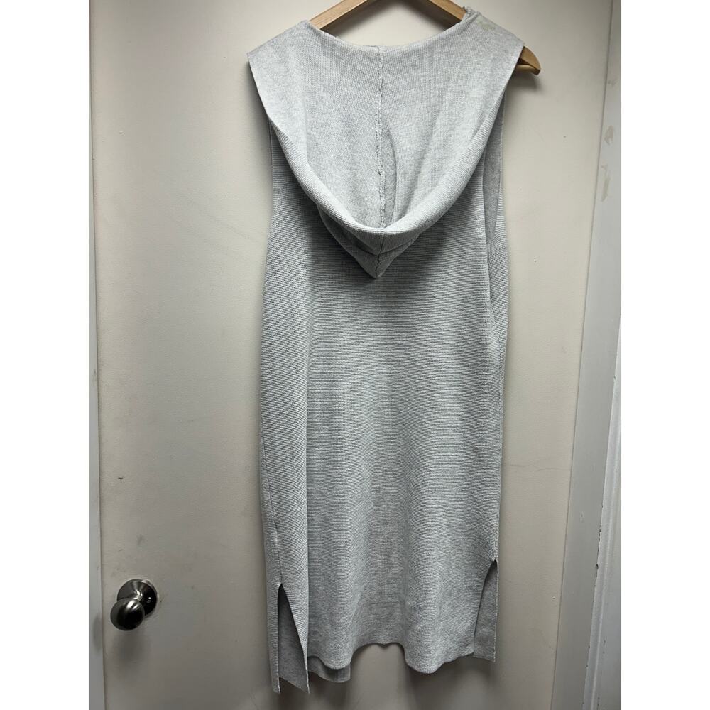 NWT Cyrus Hooded Sleeveless Cardigan Duster Silver Grey Size L - Picture 3 of 4